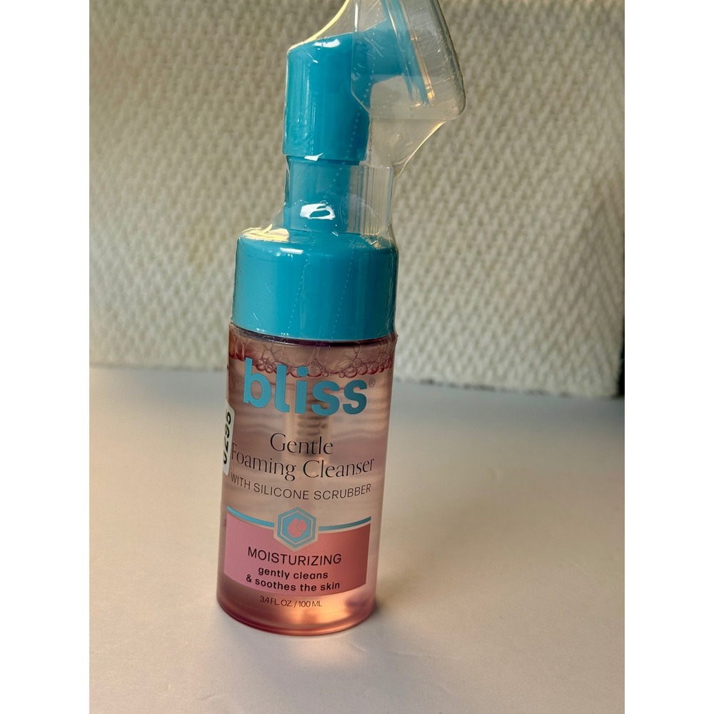 Bliss Gentle Foaming Cleanser with Silicone Scrubber Moisturizing 3.4oz NEW